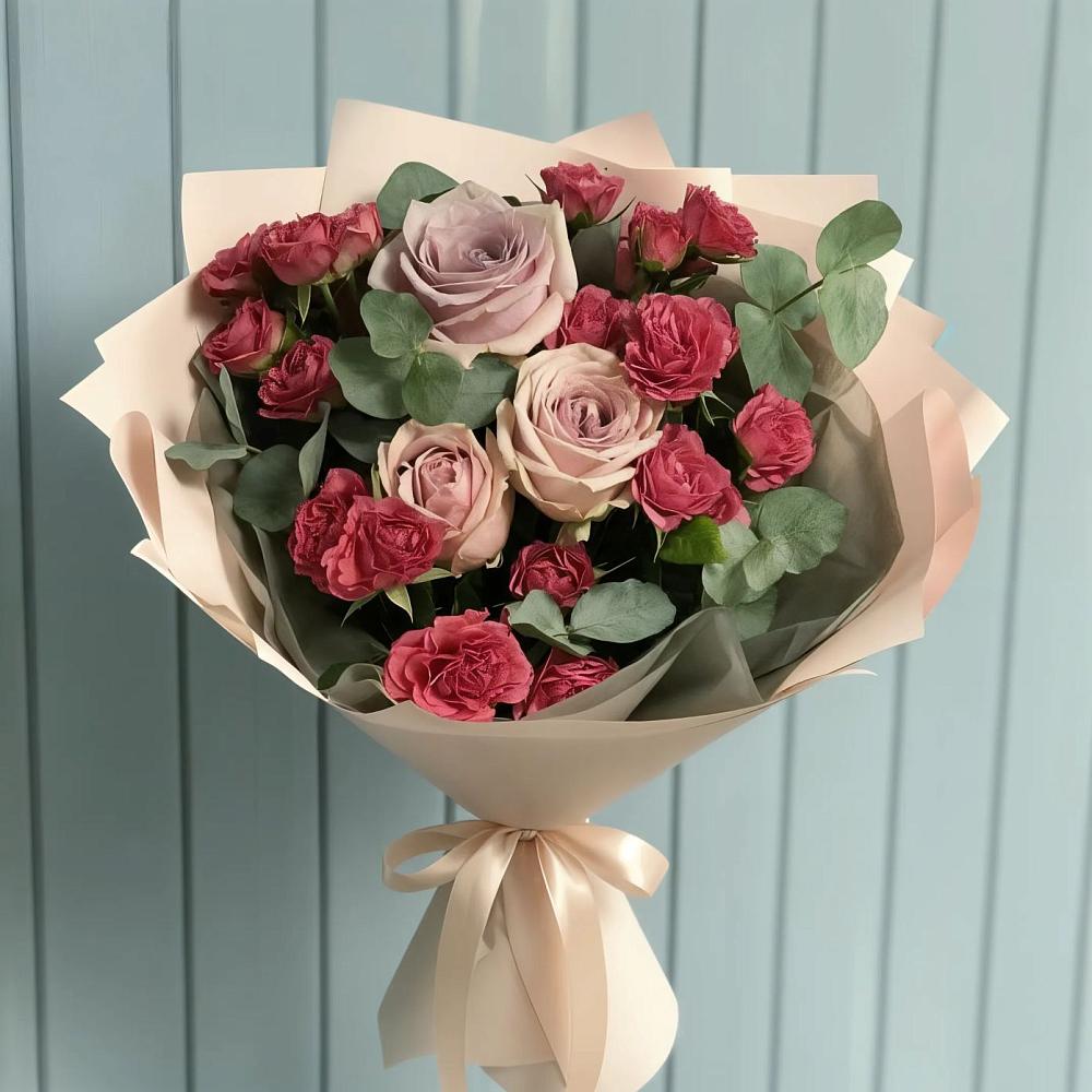 Букет восхищение в Никеле Букет цветов из: Гвоздики и Розы в Никеле