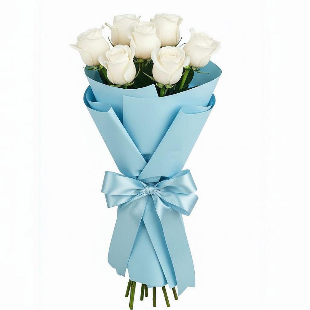 7 Белых роз Проуд в Никеле Букет 7 белых роз Проуд в Никеле
