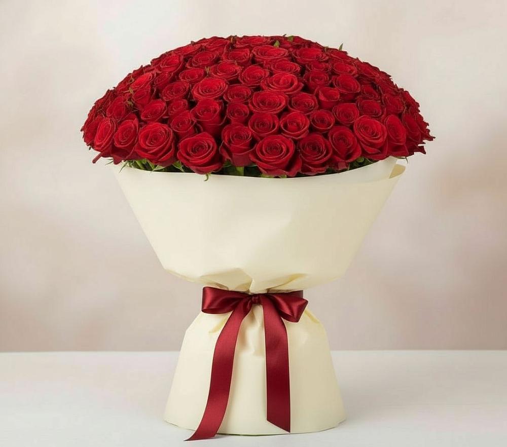 101 Красная роза Милано в Никеле Букет 101 Красная роза Милано в Никеле