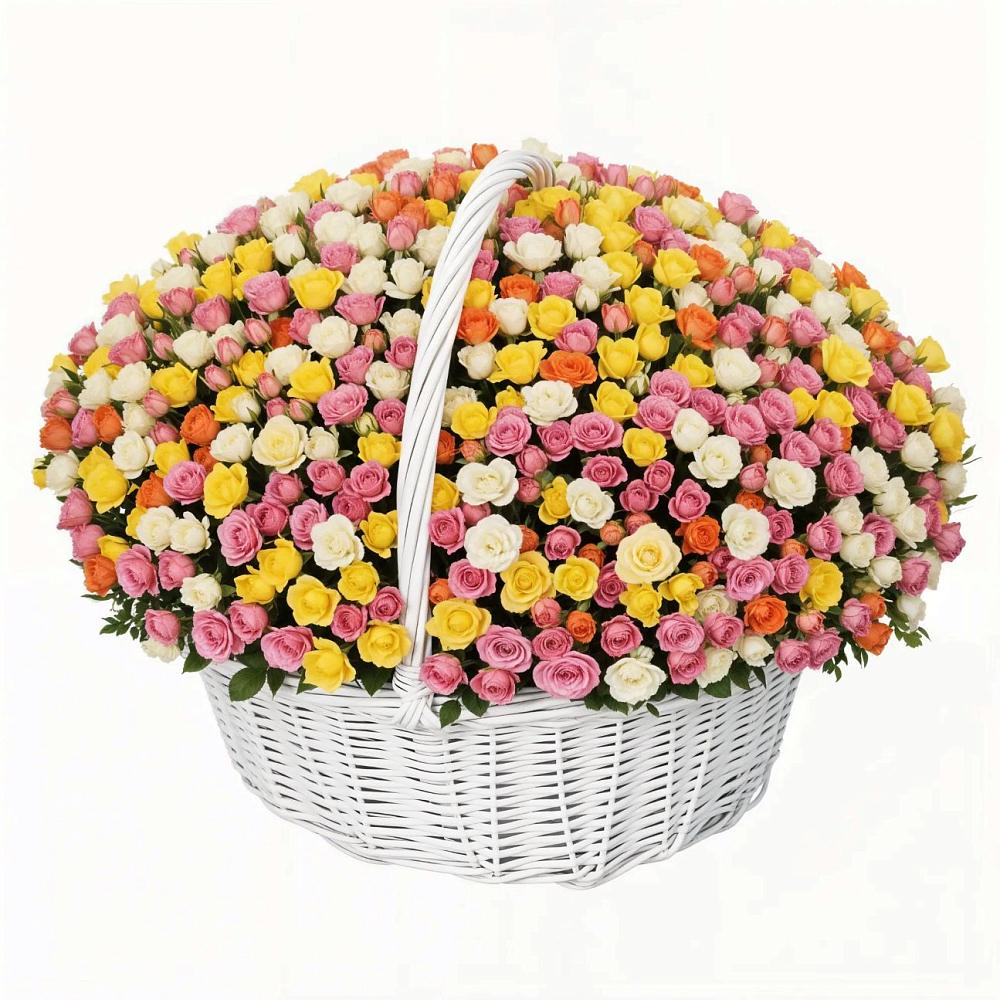 Премиум корзина Кустовых Роз в Никеле Премиум букет из: Розы в Никеле
