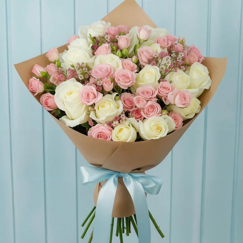 Букет романтичный подарок в Никеле Букет цветов из: Розы в Никеле