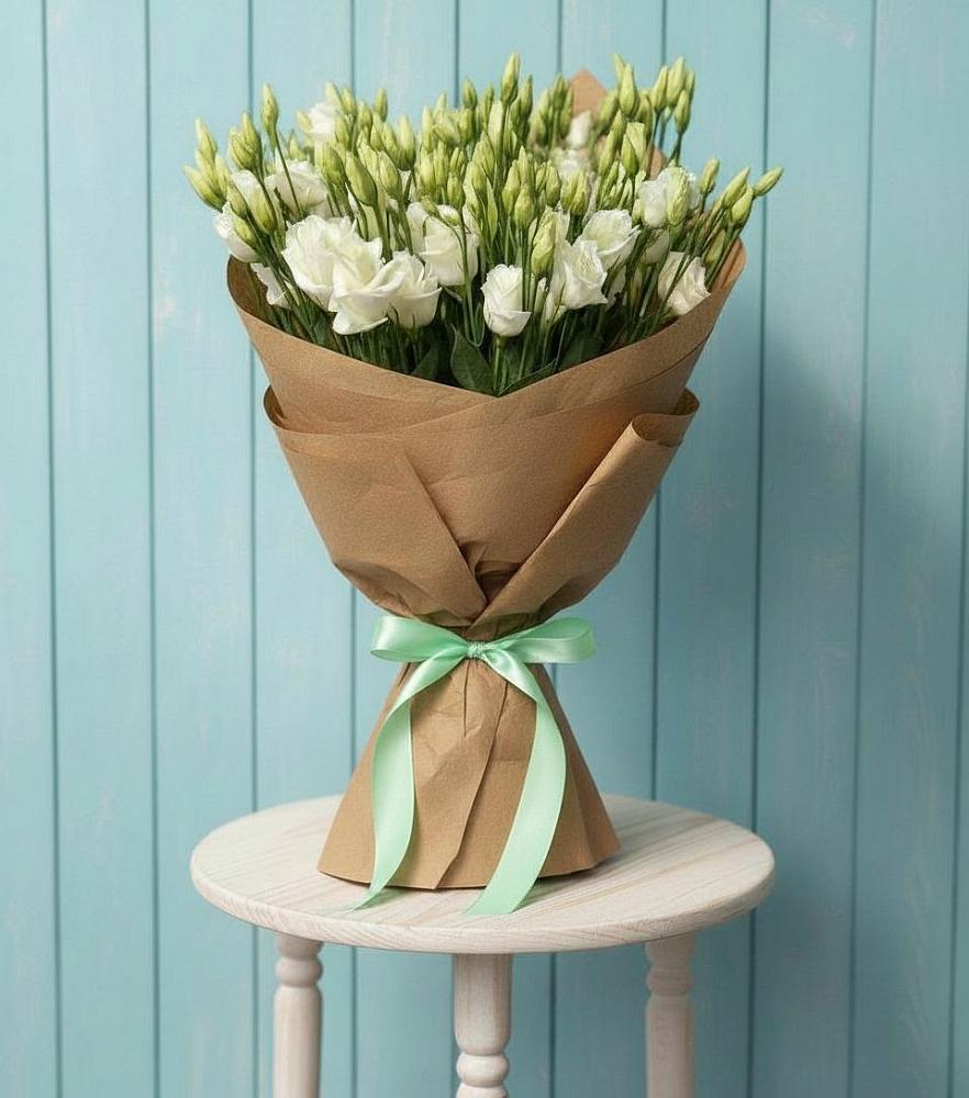 Букет Утренняя Свежесть в Никеле Букет цветов из: Лизиантусы в Никеле