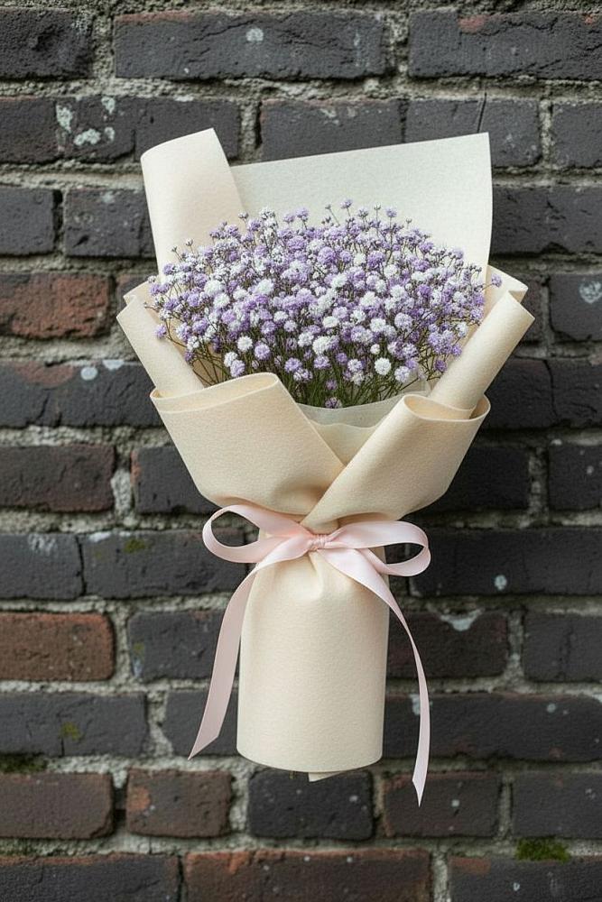 Букет Нежные чувства в Никеле Букет цветов из: Гипсофила в Никеле