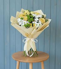 Букет цветов из:  Хризантемы и Розы в Никеле